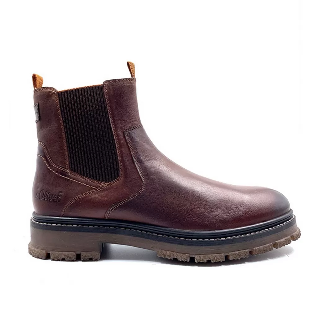 Ανδρικά Δερμάτινα Μποτάκια 5-15401-41 305 Cognac