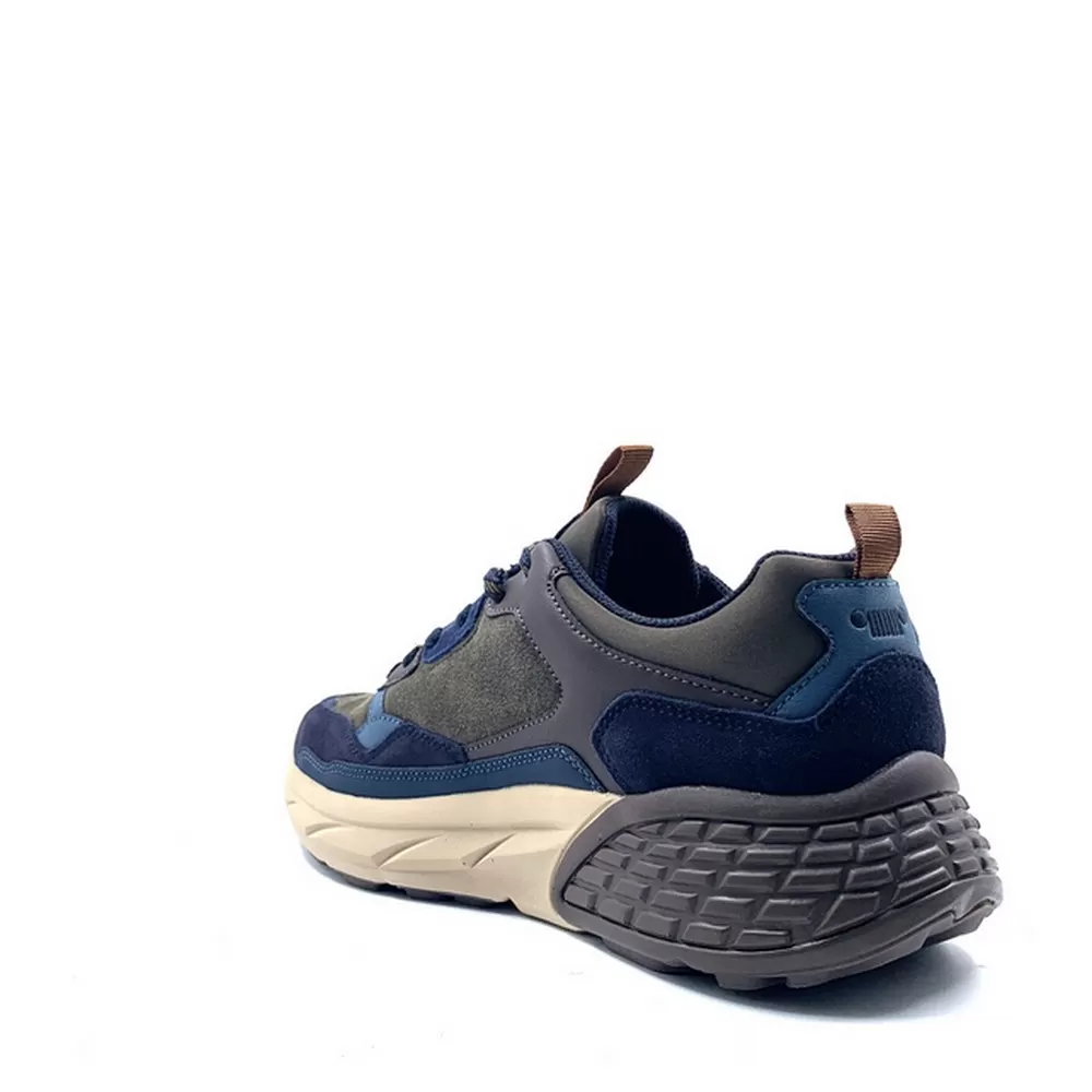 Ανδρικά Sneakers Groove Jm52070a Δέρμα Μπλε-Χακί  Καστόρι