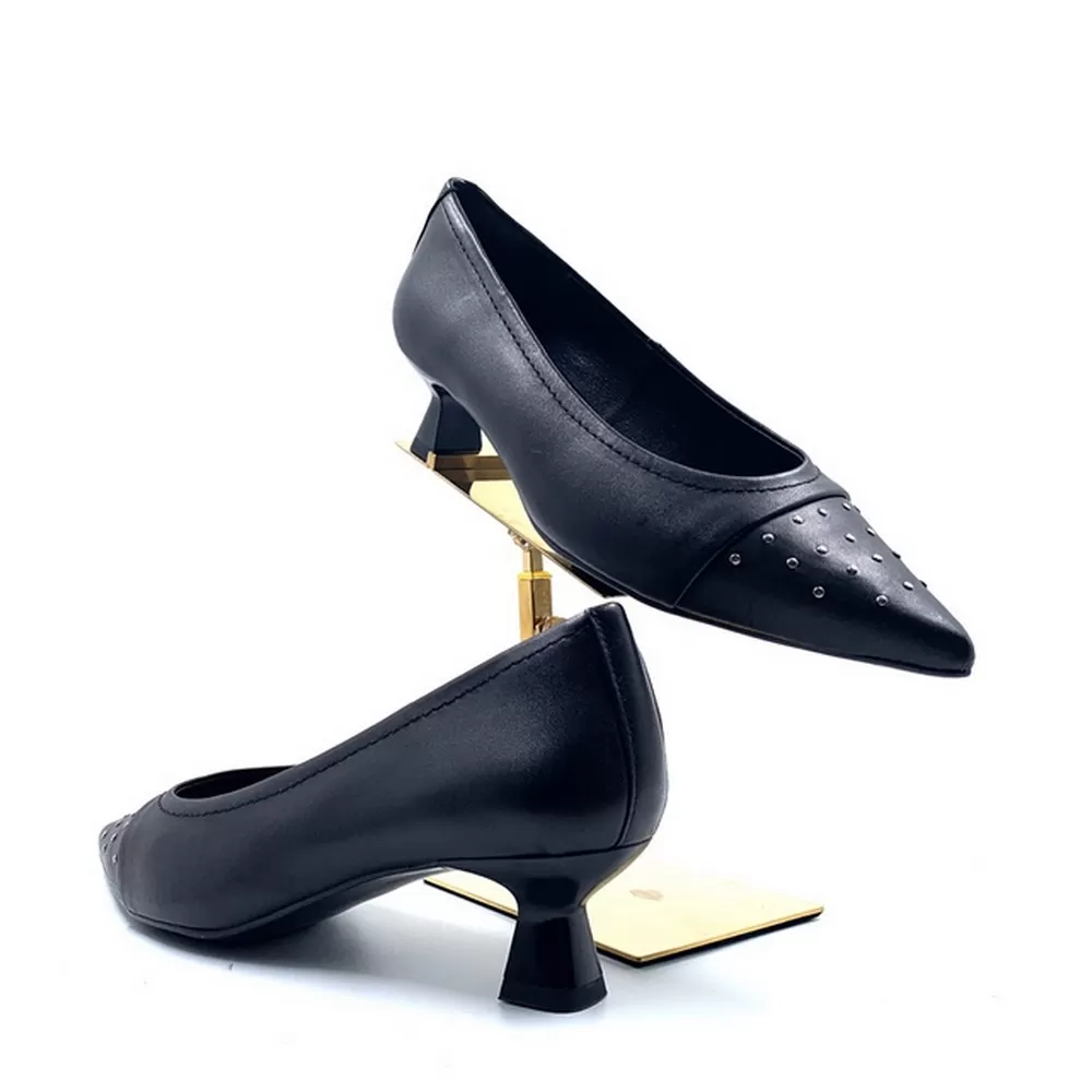 Γυναικείες Δερμάτινες Γόβες Garons4 με Τρουξ  Black