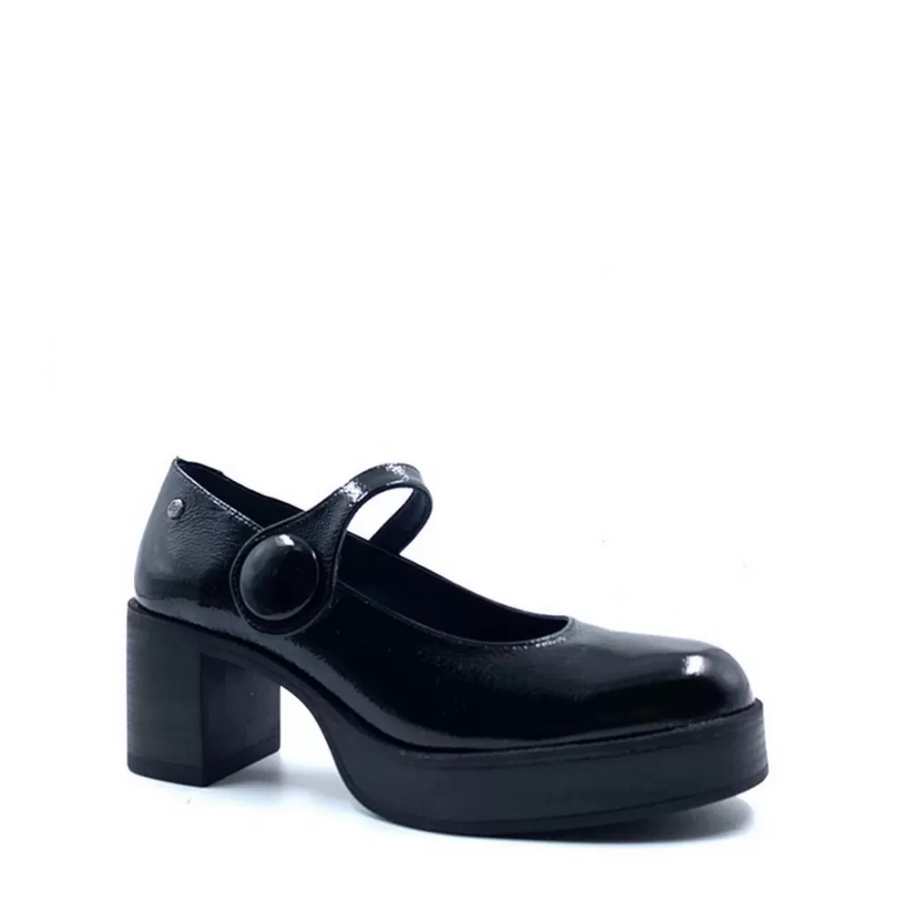 Γυναικείες Γόβες με μπαρέτα σε Λουστρίνι Bowy D9588 Negro