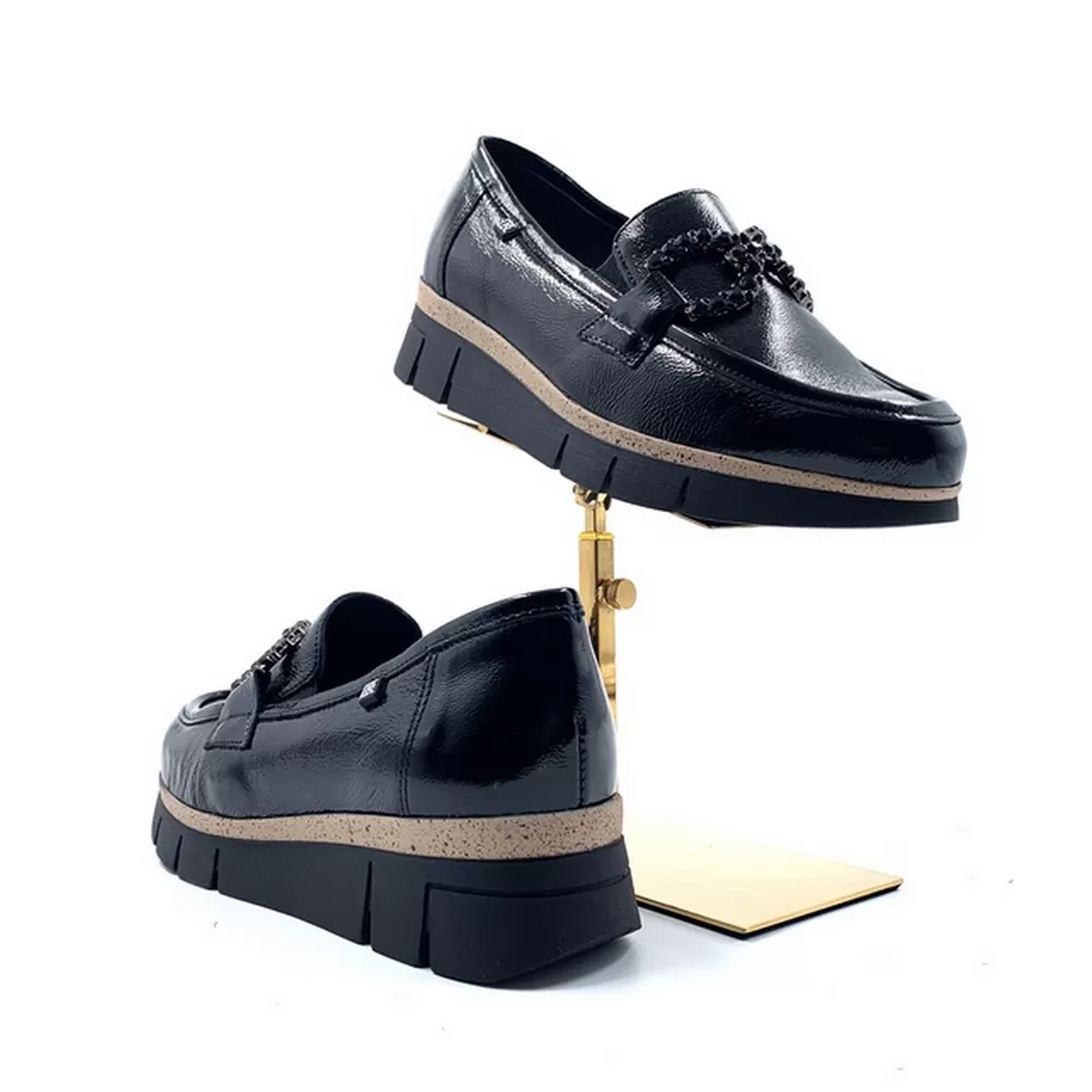 Γυναικεία Μοκασίνια India D9325 Λουστρίνι Μαύρο