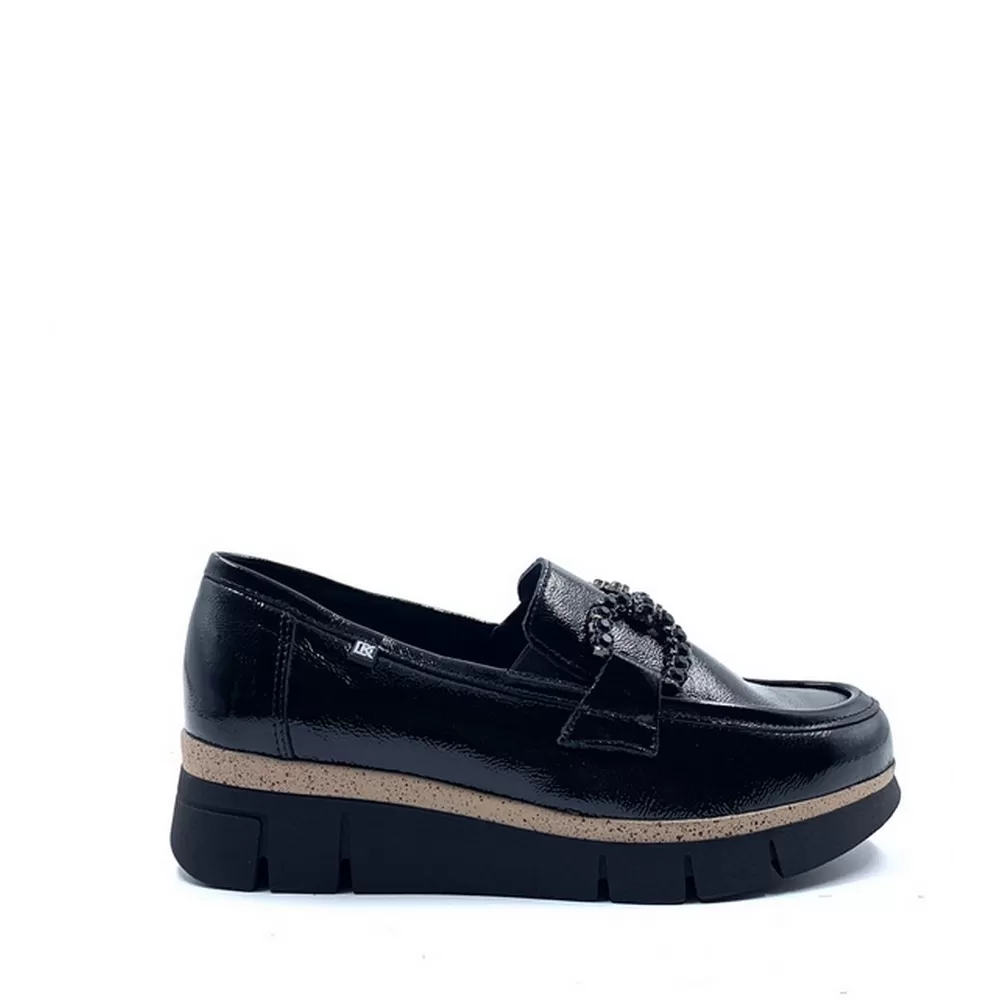 Γυναικεία Μοκασίνια India D9325 Λουστρίνι Μαύρο