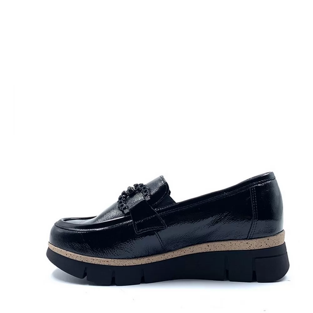 Γυναικεία Μοκασίνια India D9325 Λουστρίνι Μαύρο