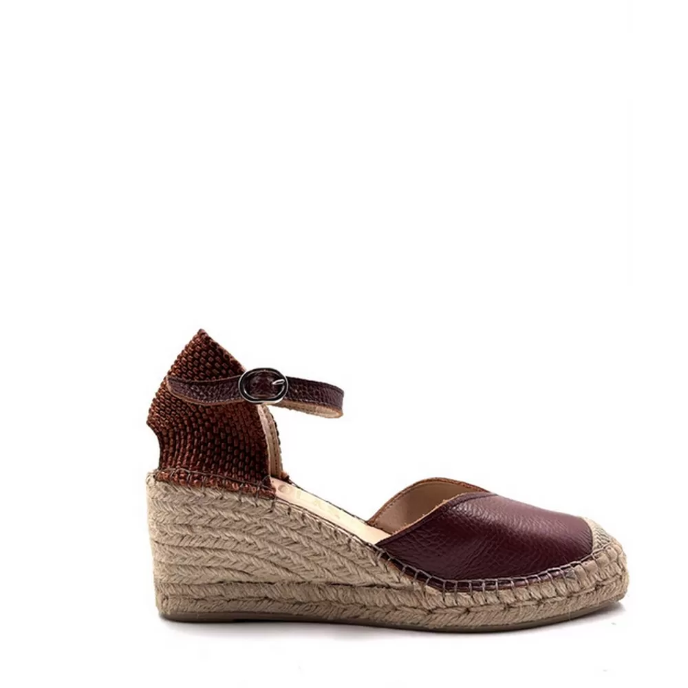 Γυναικείες Δερμάτινες Εσπαντριγιες 216300 Καφέ Χρωματος Grizzly