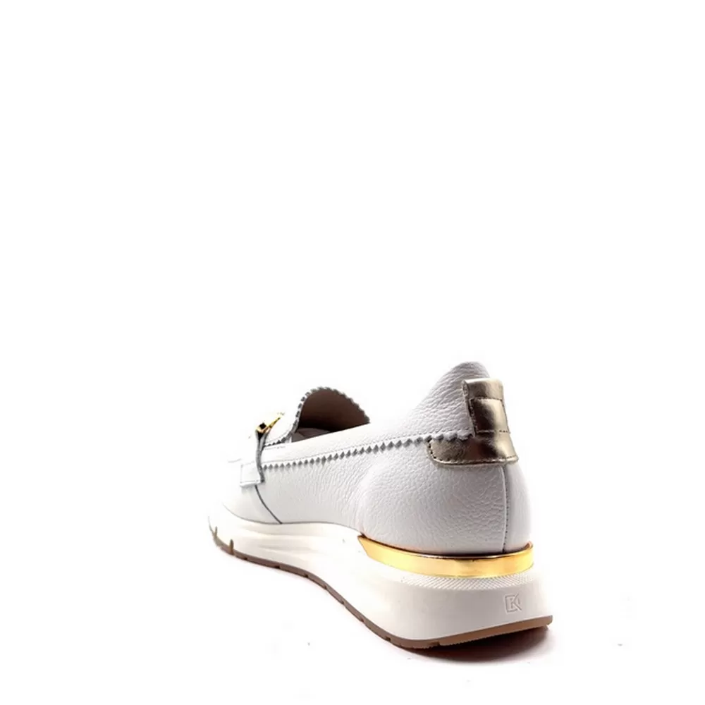 Γυναικεία Ανατομικά  Δερμάτινα Loafers D9655 Blanco Platino