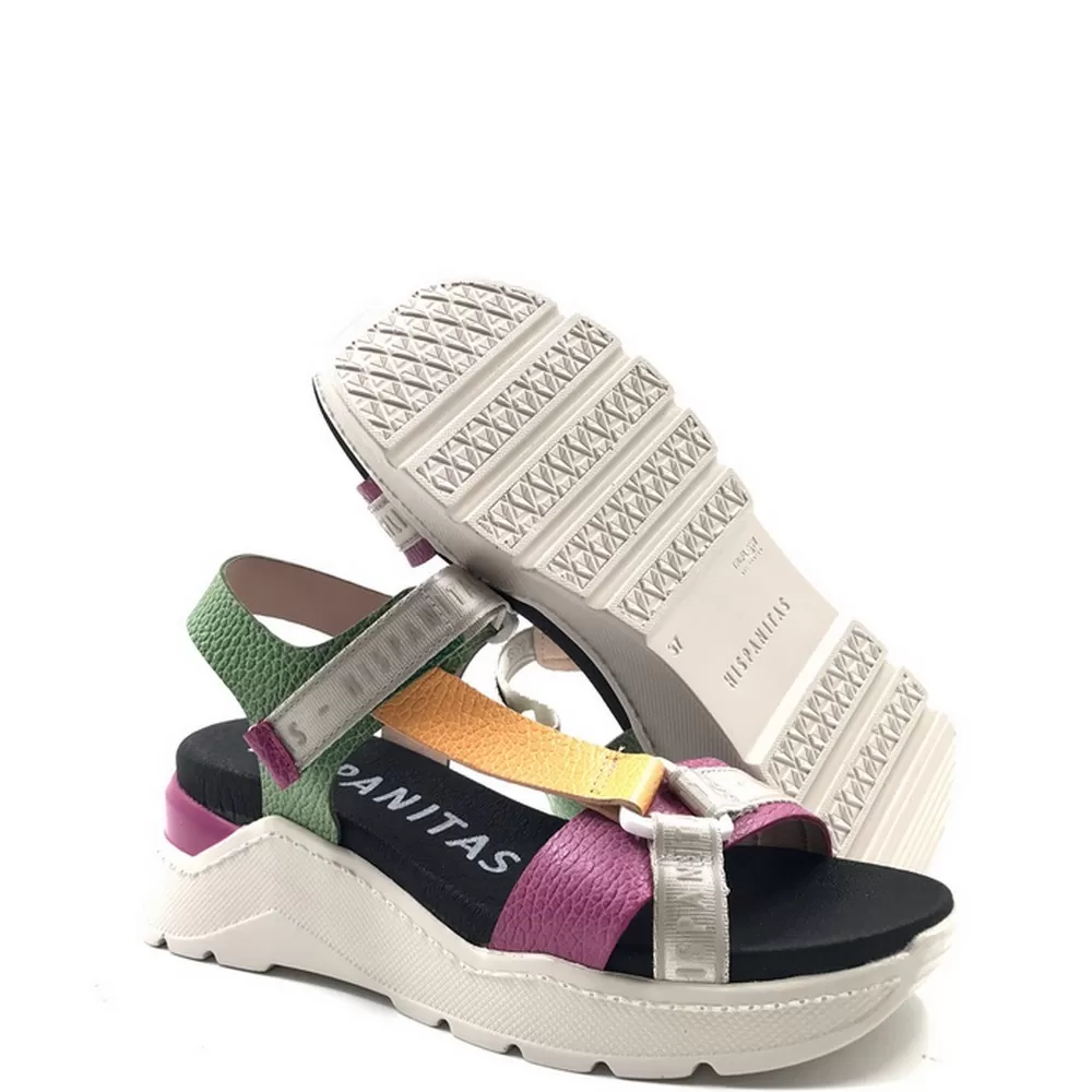 Γυναικείες Πλατφόρμες Grazia chv221694 σε Πρασίνο Μωβ και Λευκό Χρωματισμό ( BoleroAlgaDesertWhite)