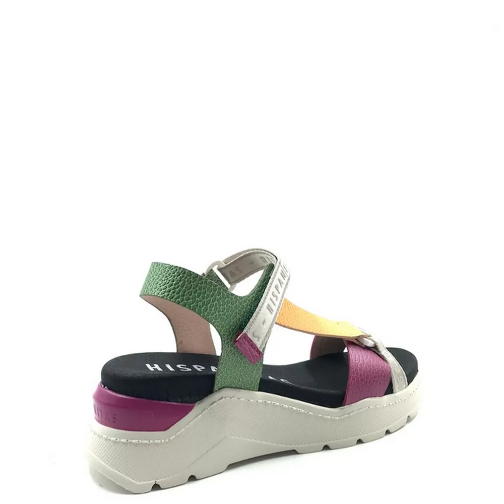 Γυναικείες Πλατφόρμες Grazia chv221694 σε Πρασίνο Μωβ και Λευκό Χρωματισμό ( BoleroAlgaDesertWhite)