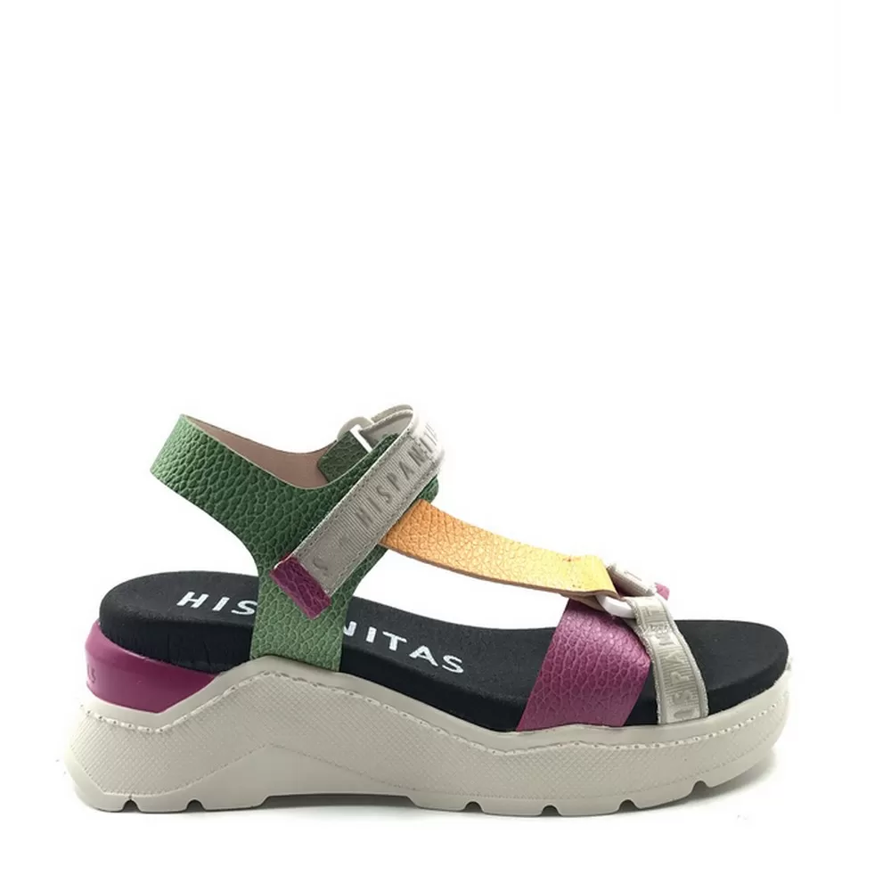 Γυναικείες Πλατφόρμες Grazia chv221694 σε Πρασίνο Μωβ και Λευκό Χρωματισμό ( BoleroAlgaDesertWhite)