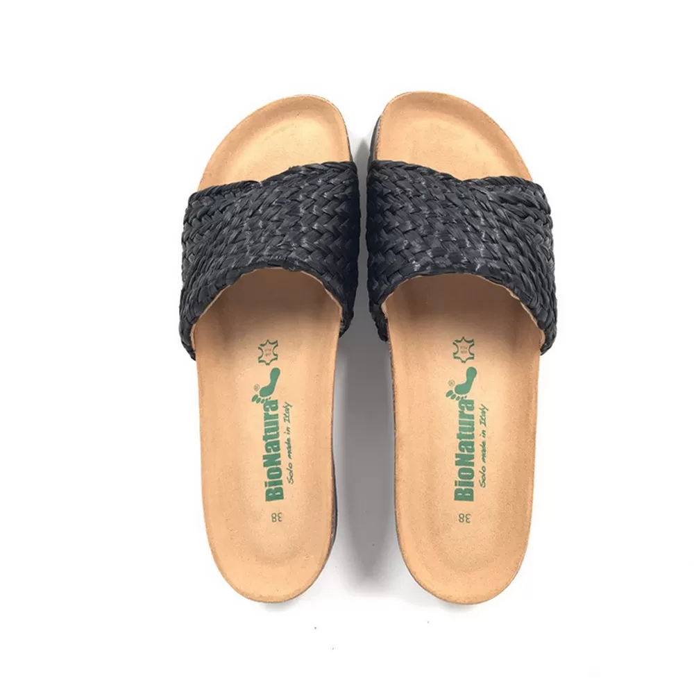 Γυναικείες Ανατομικές  Παντόφλες 12a2263  σε Μαύυρο Χρωματισμό (Rafia Arabia Nero)